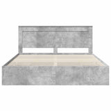 Bed Frame with Drawer Concrete Grey 180 x 200 cm Engineer Wood 3410159