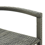 Bar Stools 2 pcs Grey Poly Rattan 362582