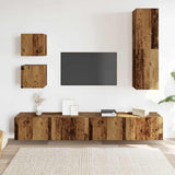 5 Piece TV Cabinet Set Wall-mounted Old Wood Engineered Wood 3328999