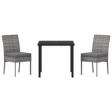 Garden Dining Set 3 pcs Grey Powder-Coated Steel 3379226