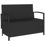 Garden Storage Bench with Cushion Black Poly Rattan 4104219