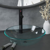 Bathroom Sink with Tap and Push Drain Clear Tempered Glass 3098440