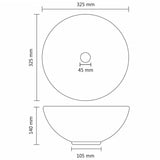 Luxury Bathroom Basin Round Matt Dark Blue 32.5x14 cm Ceramic 146968
