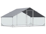 Chicken Run Galvanised Walk-in Chicken Coop Hen Poultry House Cage Rabbit Hutch Pet Playpen Garden T3398P350073