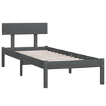 Bed Frame without Mattress Grey Solid Wood 100x200 cm 810139