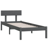 Bed Frame without Mattress Grey Solid Wood 100x200 cm 810139