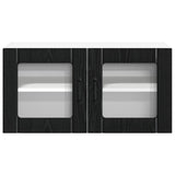 Wall Glass Cabinet LUCCA Black Oak 80 x 31 x 40 cm 884946