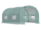 2.45 x 2m Polytunnel Greenhouse, Walk-in Greenhouse with Large Roll-Up Door & Windows, Plastic T3398P313589
