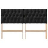 Upholstered Headboard Black 135 cm Solid Pine Wood 879346