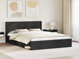 Bed Frame with Storage and Headboard Black 150 x 200 cm 3413838