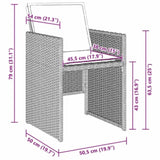 Garden Dining Set 5 pcs Light Grey Poly Rattan 3380611