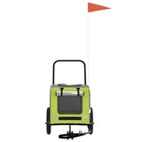Pet Bike Trailer with Storage Green and grey 125 x 53 x 54 cm 93850