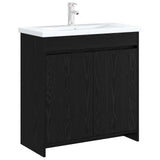 Bathroom Under Sink Cabinet Black Oak 78.5 x 37.5 x 81 cm 890785