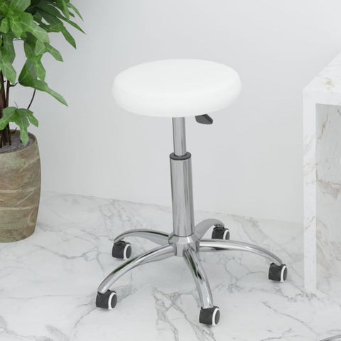 ZNTS Office Swivel Chair White Faux Leather 333151