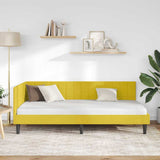Corner Bed Frame with Headboard Yellow 90 cm x 200 cm Velvet 42016434