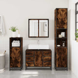 Bathroom Sink Cabinet Smoked Oak 80x33x60 cm Engineered Wood 849281