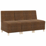 Modular Sofa Unit Armless 3 pcs Brown 55 x 74 x 82 cm 3399832