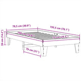Bed Frame without Mattress Wax Brown 75x190 cm Small Single Solid Wood Pine 855381