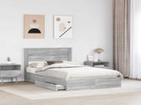Storage Bed Grey Sonoma 135 x 190 cm Engineered Wood 3409922