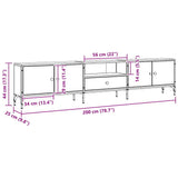 TV Cabinet with Drawer Artisan Oak 200x25x44 cm Engineered Wood 857697