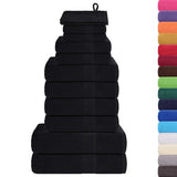 12 Piece Towel Set Black 360 gsm 100% Cotton 137107