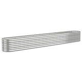 Garden Raised Bed Galvanised Steel 332x40x36 cm Silver 318887
