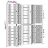 Room Divider 5 Panels Black Solid Wood Paulownia 358775