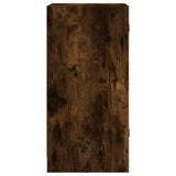 Side Cabinet with Glass Doors Smoked Oak 35x37x75.5 cm 836403