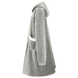 Blanket Hoodie Grey M Fleece and Flannel 42017193