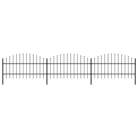 ZNTS Garden Fence with Spear Top Steel 277714