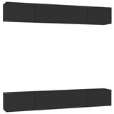 TV Cabinets 4 pcs Black 100x30x30 cm Engineered Wood 3078746