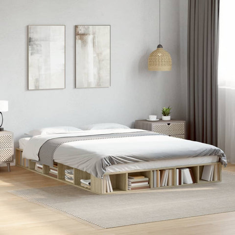 Bed Frame without Mattress Sonoma Oak 140x200 cm 3280477