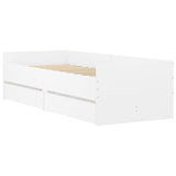 ZNTS Bed Frame with Drawers without Mattress White 90x200 cm 3207343