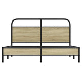 Bed Frame without Mattress 150x200 cm King Size Sonoma Oak Engineered Wood 4100412