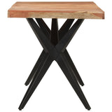 Dining Table Black 140x70x76 cm Solid Wood Acacia 351640