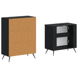 2 Piece Bathroom Cabinet Set BREDA Black Engineered Wood 3417640