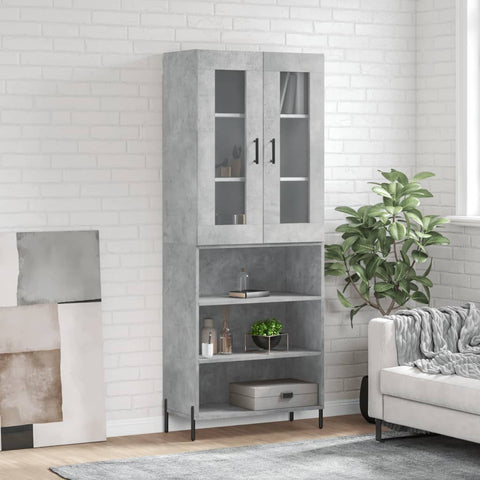 Highboard Concrete Grey 69.5x34x180 cm Engineered Wood 3198733