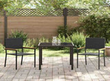 Garden Dining Set with Cushion 3 pcs Black Poly Rattan 3379702