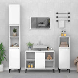 3 Piece Bathroom Furniture Set White Engineered Wood 3185621