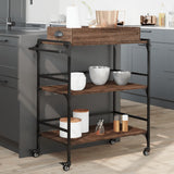 Kitchen Trolley Brown Oak 81,5x41x92,5 cm Engineered Wood 842345