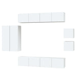 ZNTS 8 Piece TV Cabinet Set White Engineered Wood 3114486