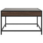 ZNTS Coffee Table with Infinity LED Brown Oak 70x50x41 cm 847686