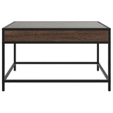 ZNTS Coffee Table with Infinity LED Brown Oak 70x50x41 cm 847686