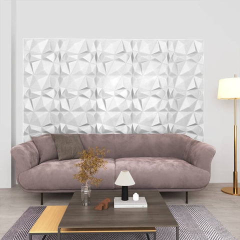 3D Wall Panels 24 pcs 50x50 cm Diamond White 6 m² 150911
