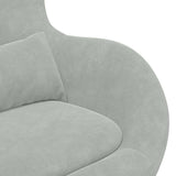 Egg Chair with Footstool Light Grey 63 x 73 x 90 cm Velvet 42002744