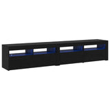TV Cabinet 2 pcs Black Oak 210 x 35 x 40 cm Engineered Wood 3332520
