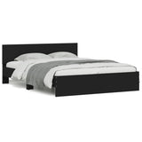 Bed Frame Black Engineered wood, Plywood 140 cm x 190 cm Durable 3207498