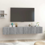 TV Cabinet Set Wall-mounted 3 pcs Grey Engineered Wood 815872