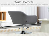 Swivel Microfibre Accent Chair for Living Room Contemporary Vanity Armchair with Adjustable Height T3398P329611