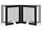 Dog Gate with Stands 2 pcs Black Oak 80 x 100 cm 892037